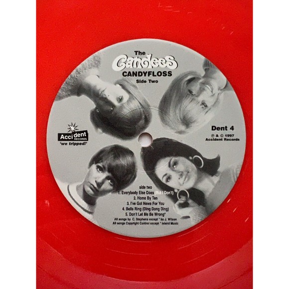 The Candees Candyfloss LP 1997 Accident Records VG+ Dent 4 Candy Floss - Picture 7 of 7